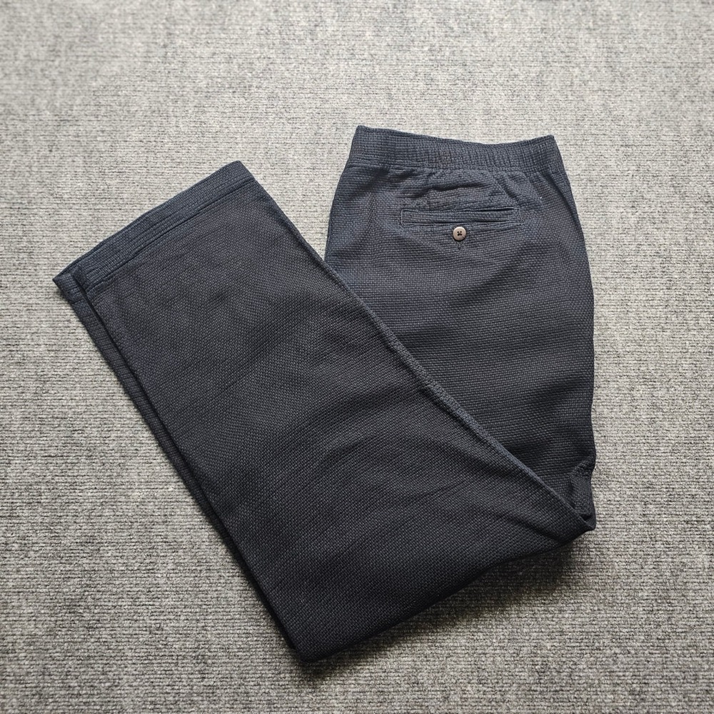 Territory Ahead Mens XL Navy Blue Textured Cotton Elastic Waist Pants 130539